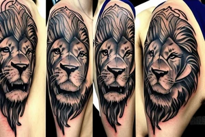 lion on shoulder tattoo idea