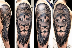 lion on shoulder tattoo idea