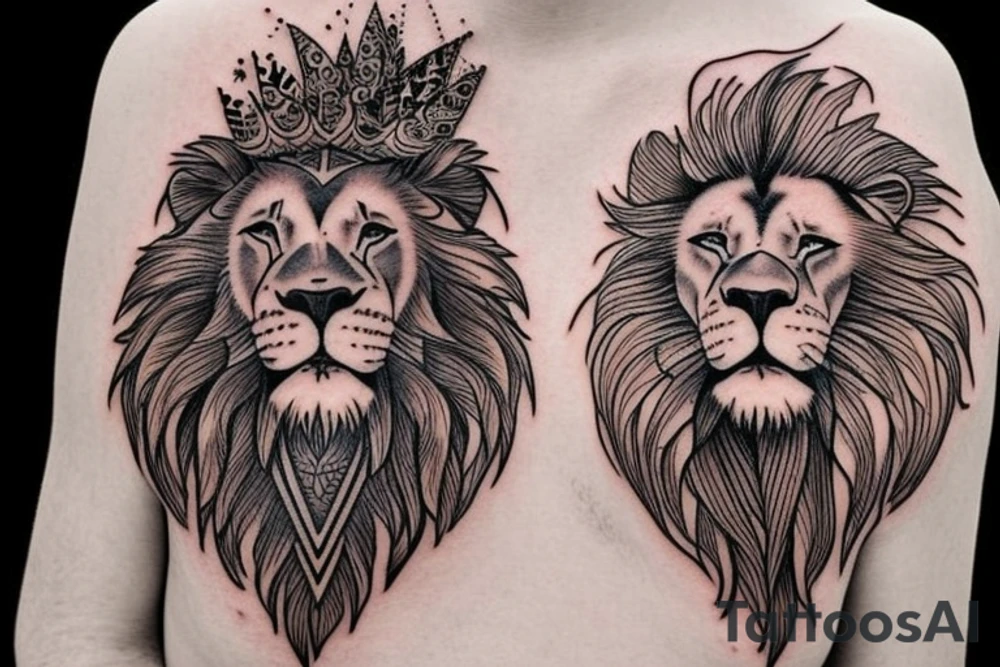lion on shoulder tattoo idea