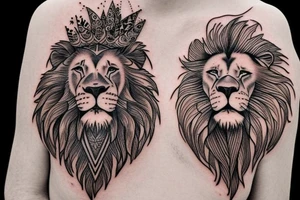 lion on shoulder tattoo idea