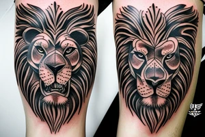 lion skull tattoo idea
