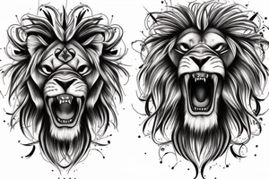 lion skull tattoo idea