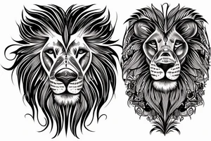 lion skull on the shoulder tattoo idea