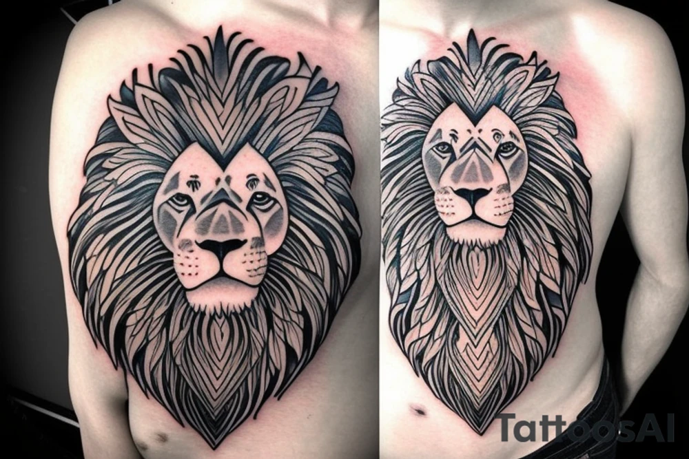 lion head, on the shoulder tattoo idea