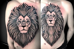 lion head, on the shoulder tattoo idea