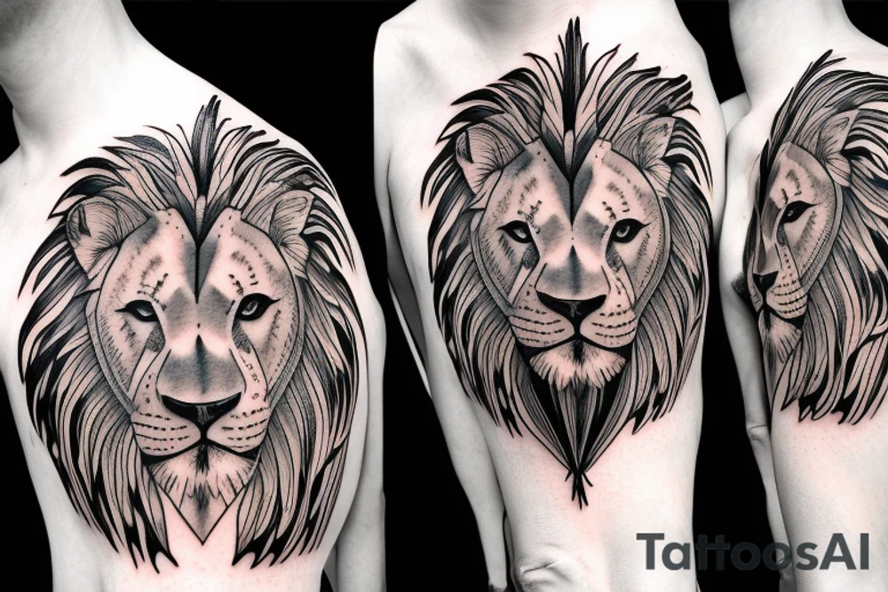 lion head, on the shoulder tattoo idea