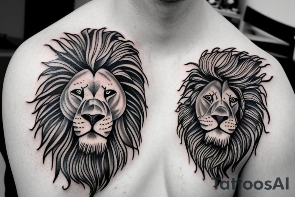 lion head, on the shoulder tattoo idea