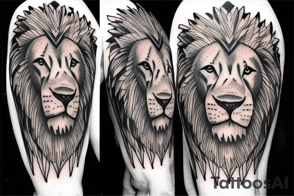 lion head, on the shoulder tattoo idea