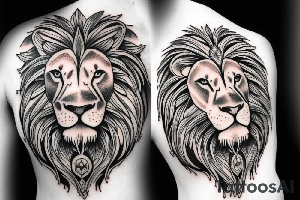 lion head, on the shoulder tattoo idea