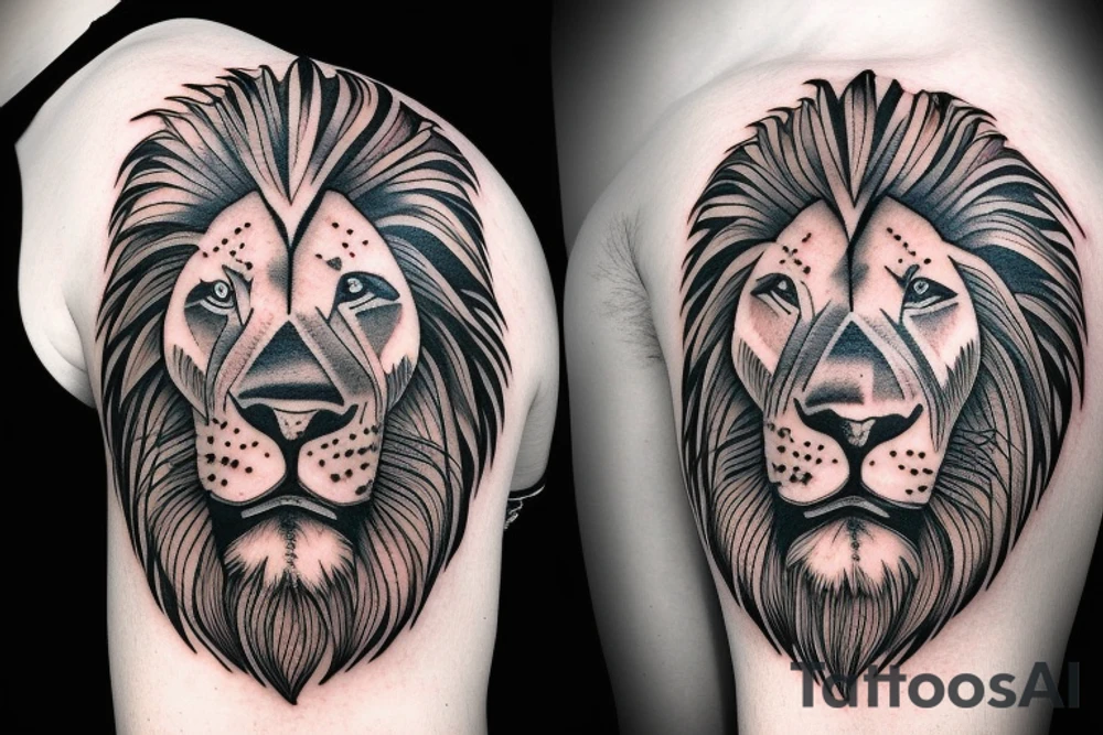 lion head, on the shoulder tattoo idea