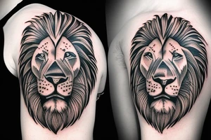 lion head, on the shoulder tattoo idea