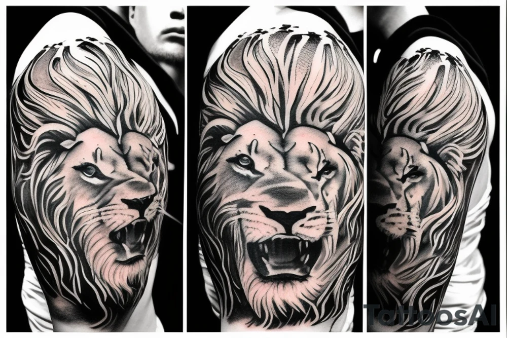 lion head, on the shoulder tattoo idea