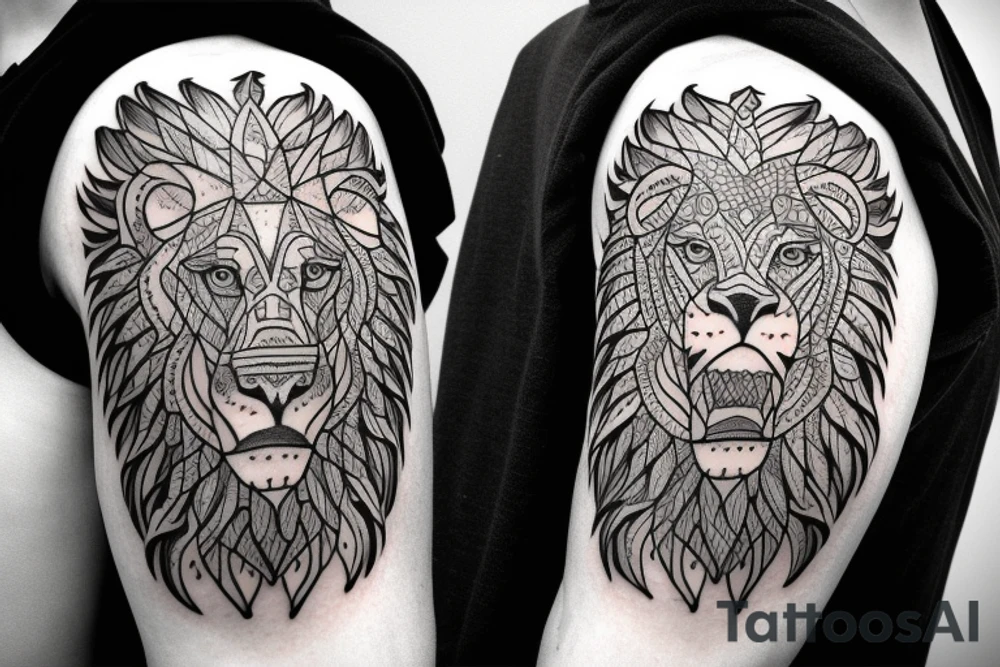 lion head, on the shoulder tattoo idea