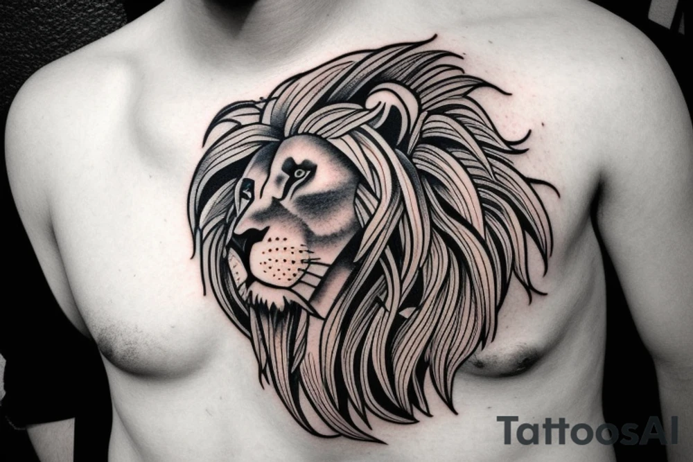 lion head, on the shoulder tattoo idea