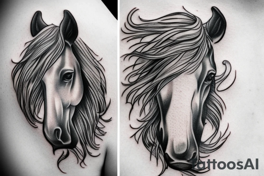 Professional horse riding memorial tattoo idea