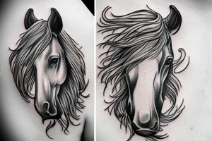 Professional horse riding memorial tattoo idea