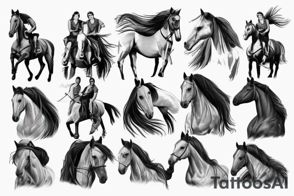 Professional horse riding memorial tattoo idea
