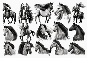 Professional horse riding memorial tattoo idea