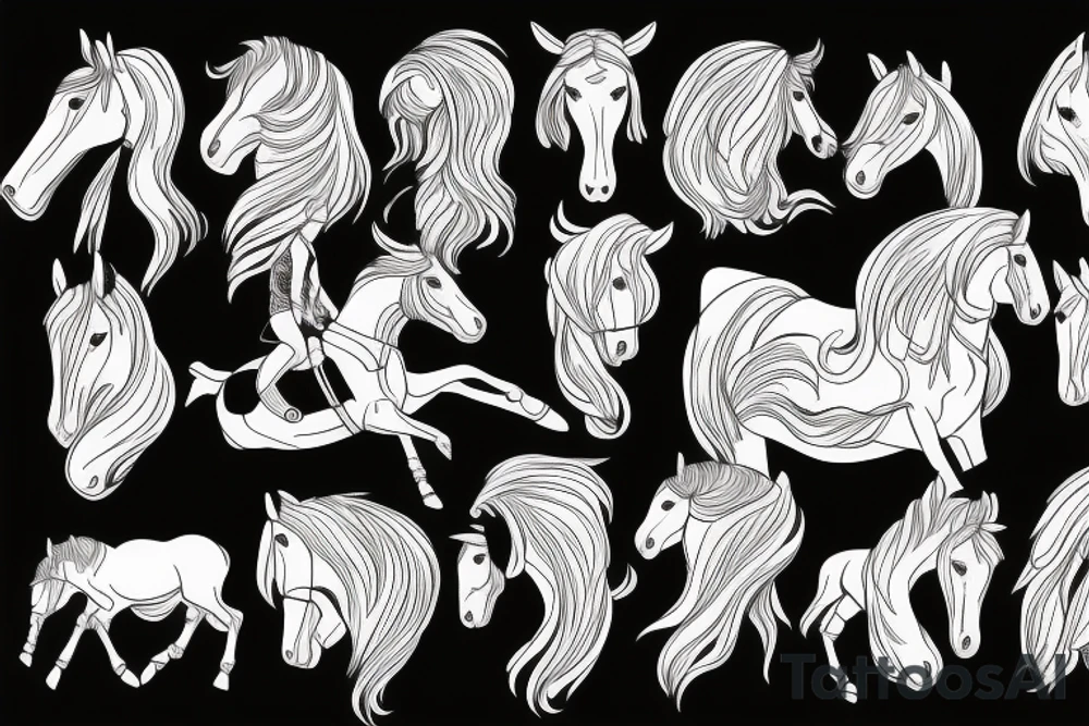 Professional horse riding memorial tattoo idea