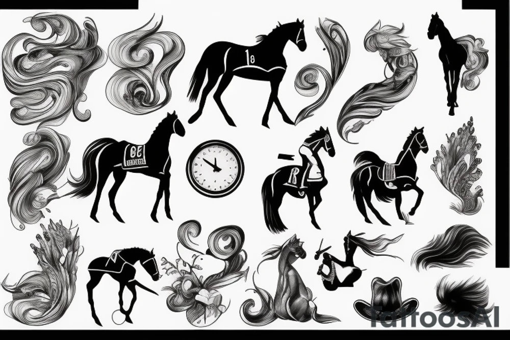 Professional horse racing tattoo idea