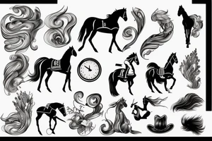 Professional horse racing tattoo idea