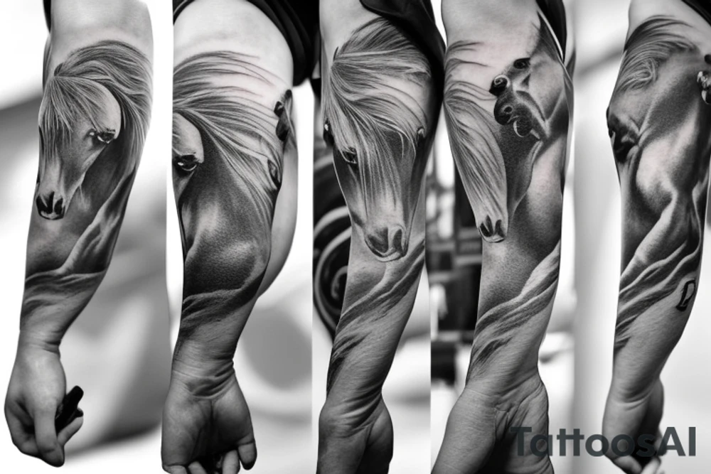 Professional horse racing tattoo idea