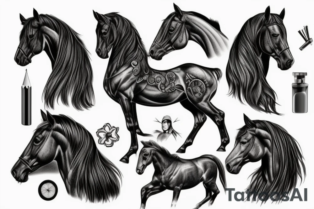 Racing horse tattoo idea
