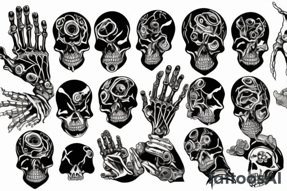 Skeleton hand tattoo idea