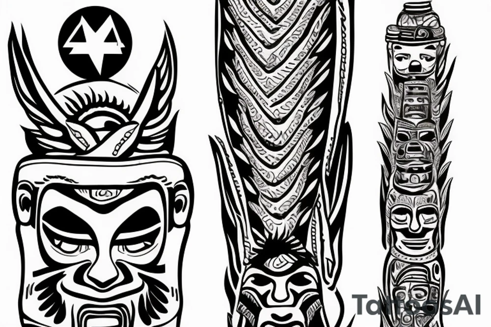 Totem pole with an israeli soldier tattoo idea