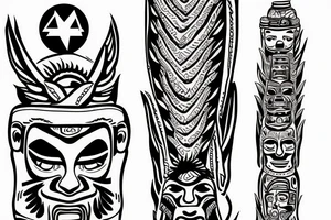 Totem pole with an israeli soldier tattoo idea