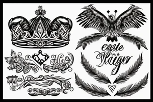 Eagle with a crown tattoo idea