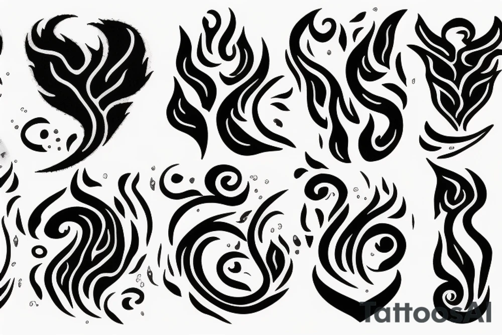 flame with heart tattoo idea