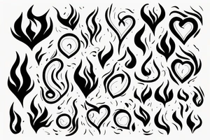flame with heart tattoo idea