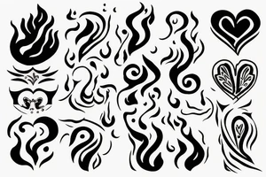 flame with heart tattoo idea