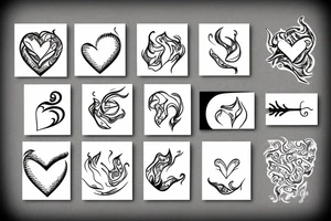flame with heart tattoo idea