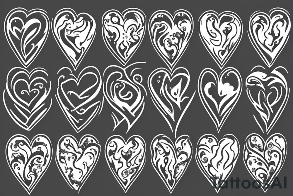 flame with heart tattoo idea