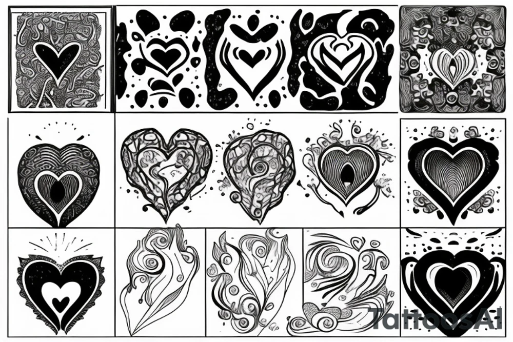 flame with heart tattoo idea