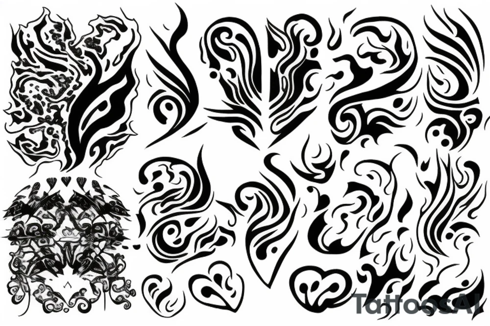flame with heart tattoo idea