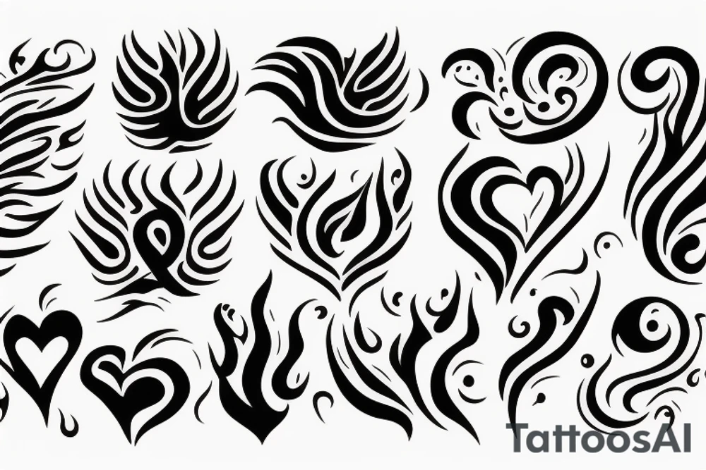 flame with heart tattoo idea