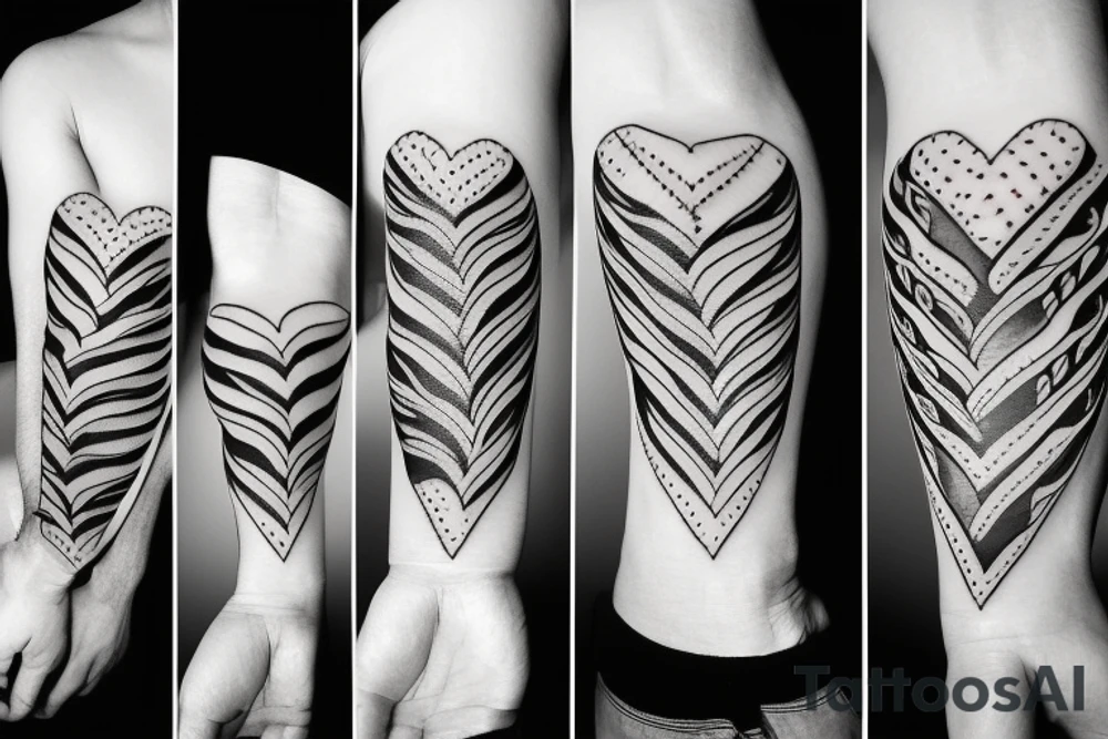 flame with heart tattoo idea