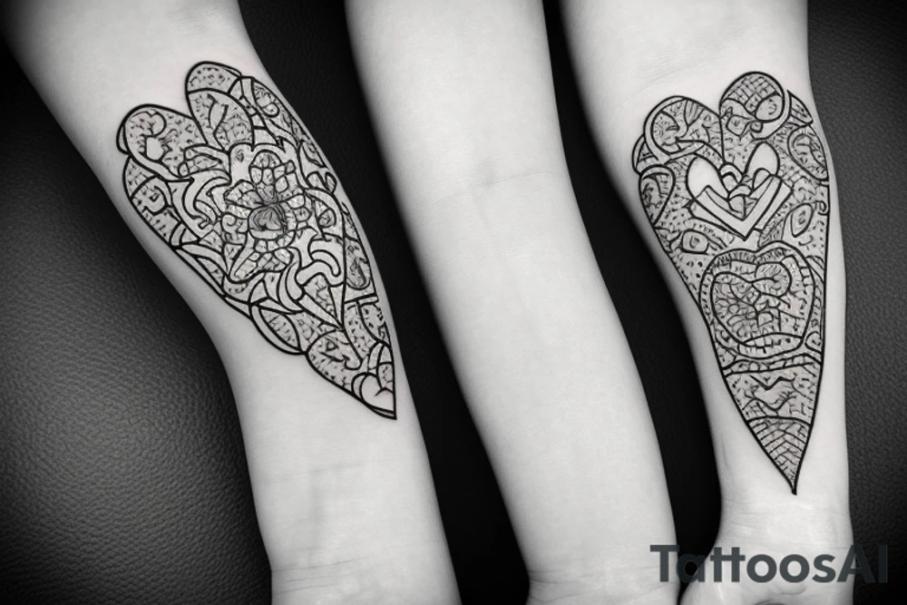 flame with heart tattoo idea