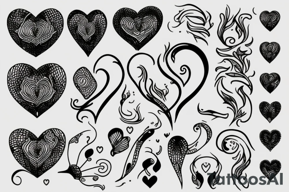 flame with heart tattoo idea