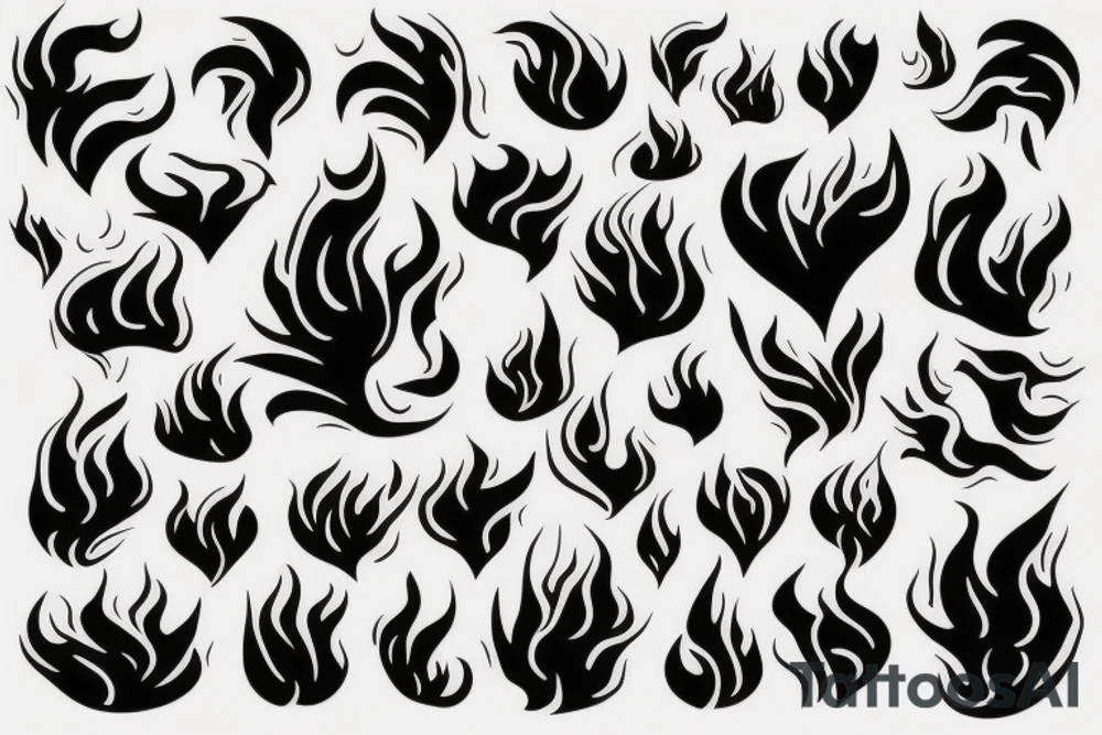 flame with heart tattoo idea