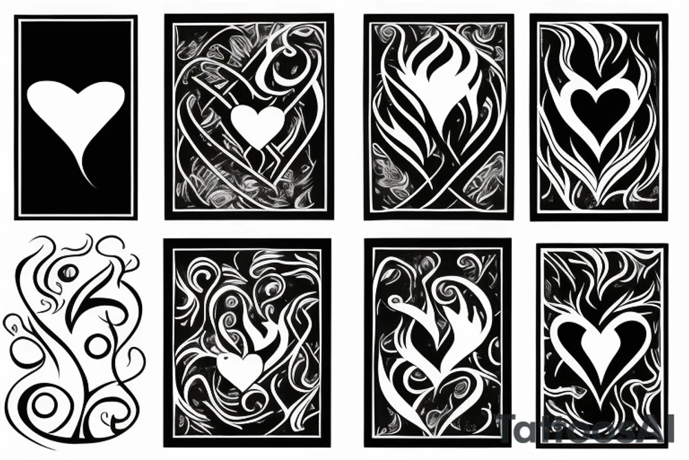 flame with heart tattoo idea