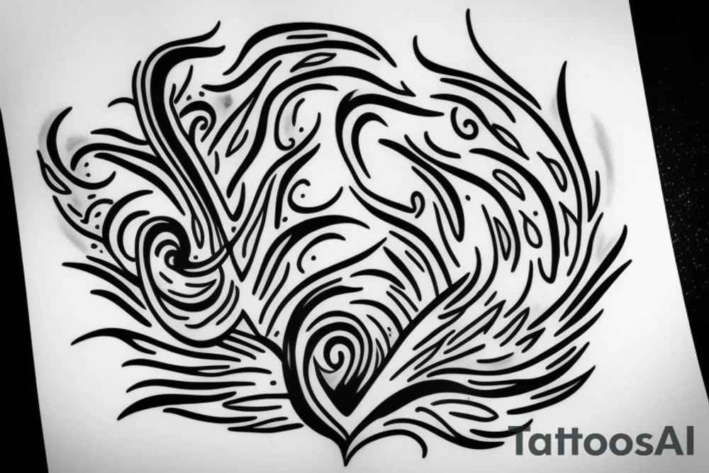 flame with heart tattoo idea