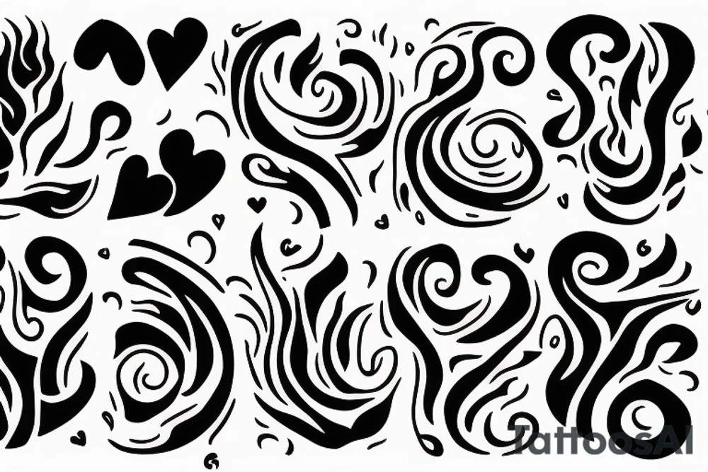 flame with heart tattoo idea
