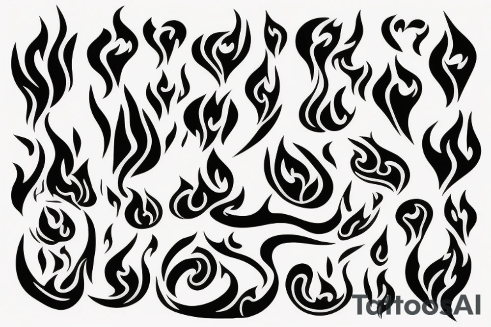 flame with heart tattoo idea