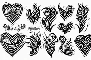 flame with heart tattoo idea