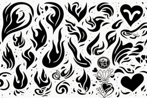 flame with heart tattoo idea