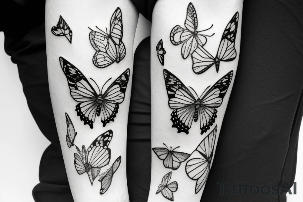 butterfly in burn tattoo idea